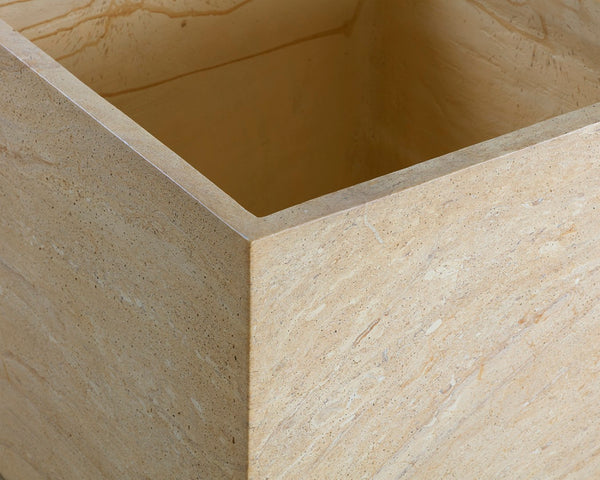 Sunpan TANSY Planter - Contemporary Square Design in Antique Bronze for Elegant Indoor and Outdoor Spaces Taupe 111133