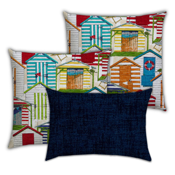 Homeroots Set Of Three 19" X 19" Orange And White Zippered Throw Indoor Outdoor Pillow Cover   472741