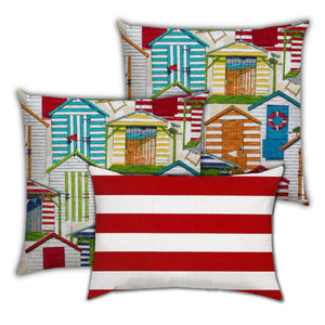 Homeroots Set Of Three 19" X 19" Orange And White Zippered Striped Throw Indoor Outdoor Pillow Cover  Uv Protected Polyester 472744