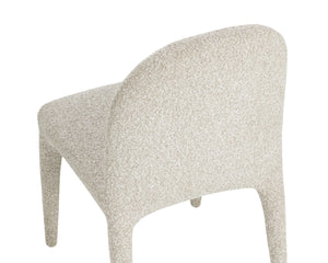 Sunpan TAMINA Dining Chair - Modern Santa Cruz Oatmeal Upholstery, Sculptural Design for Elegant Dining Spaces 112573