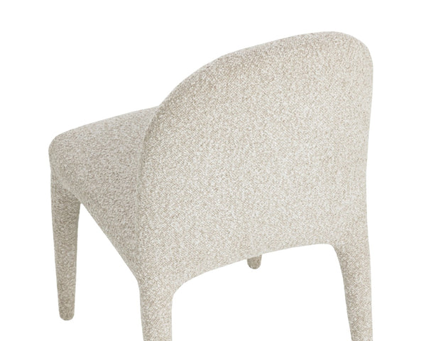 Sunpan TAMINA Dining Chair - Modern Santa Cruz Oatmeal Upholstery, Sculptural Design for Elegant Dining Spaces 112573