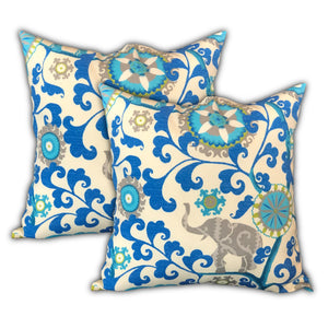 Homeroots Set Of Three 19" X 19" Gray And White Zippered Floral Throw Indoor Outdoor Pillow Cover  Uv Protected Polyester 472790