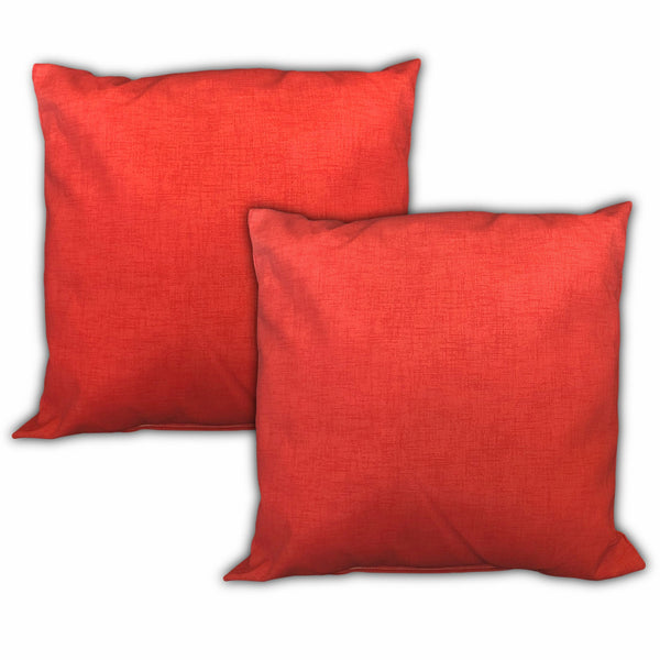 Homeroots Set Of Three 19" X 19" Red And White Zippered Solid Color Throw Indoor Outdoor Pillow Cover  Uv Protected Polyester 472800