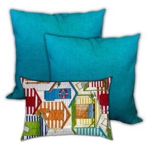 Homeroots Set Of Three 19" X 19" Orange And White Zippered Solid Color Throw Indoor Outdoor Pillow Cover  Uv Protected Polyester 472803