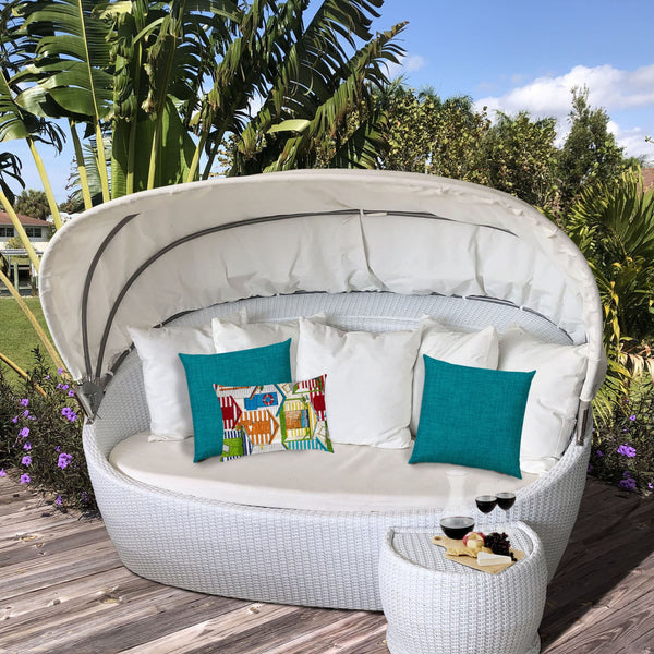 Homeroots Set Of Three 19" X 19" Orange And White Zippered Solid Color Throw Indoor Outdoor Pillow Cover  Uv Protected Polyester 472803