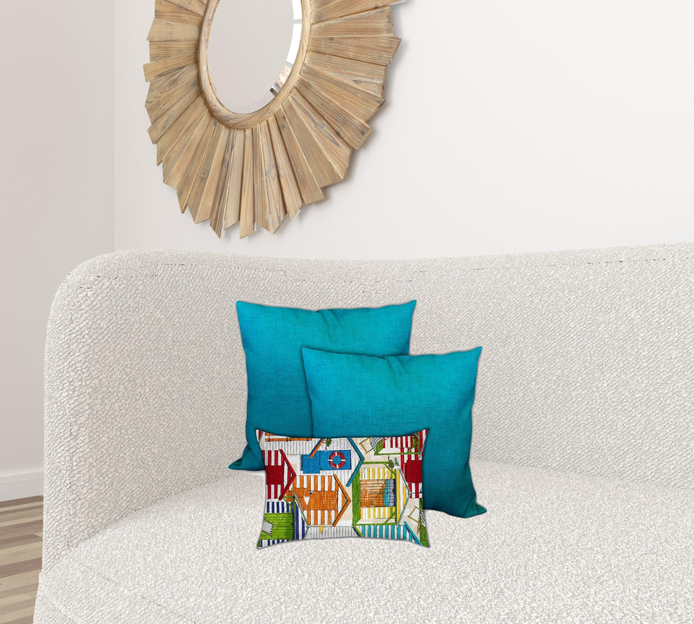 Homeroots Set Of Three 19" X 19" Orange And White Zippered Solid Color Throw Indoor Outdoor Pillow Cover  Uv Protected Polyester 472803