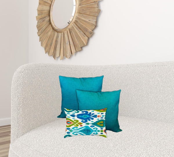 Homeroots Set Of Three 19" X 19" Green And White Zippered Solid Color Throw Indoor Outdoor Pillow Cover  Uv Protected Polyester 472806