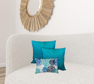 Homeroots Set Of Three 19" X 19" White And Gray Zippered Floral Throw Indoor Outdoor Pillow Cover  Uv Protected Polyester 472807