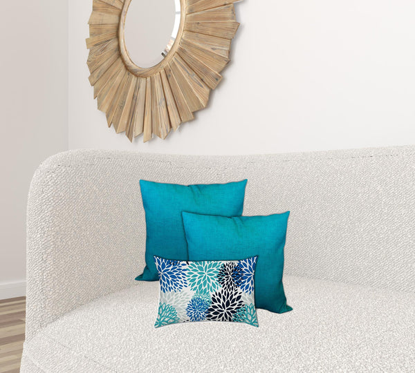 Homeroots Set Of Three 19" X 19" White And Gray Zippered Floral Throw Indoor Outdoor Pillow Cover  Uv Protected Polyester 472807