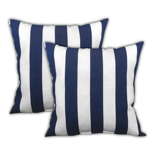 Homeroots Set Of Three 19" X 19" White And Green Zippered Striped Throw Indoor Outdoor Pillow Cover  Uv Protected Polyester 472831