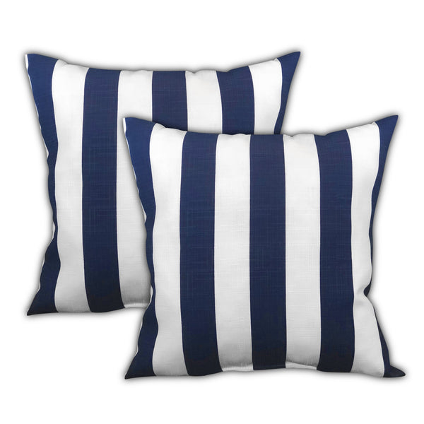 Homeroots Set Of Three 19" X 19" White And Green Zippered Striped Throw Indoor Outdoor Pillow Cover  Uv Protected Polyester 472831