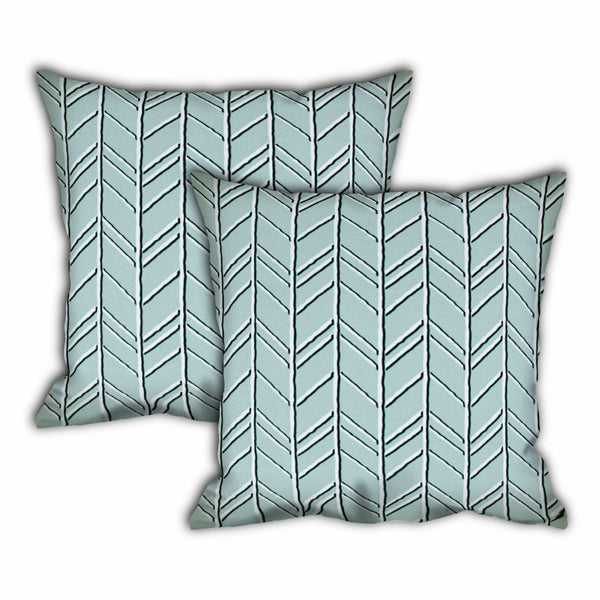 Homeroots Set Of Three 19" X 19" Seafoam And White Zippered Floral Throw Indoor Outdoor Pillow Cover  Uv Protected Polyester 472883