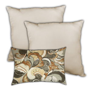 Homeroots Set Of Three 19" X 19" White And Beige Zippered Solid Color Throw Indoor Outdoor Pillow Cover  Uv Protected Polyester 472944