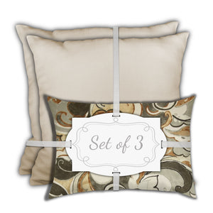 Homeroots Set Of Three 19" X 19" White And Beige Zippered Solid Color Throw Indoor Outdoor Pillow Cover  Uv Protected Polyester 472944