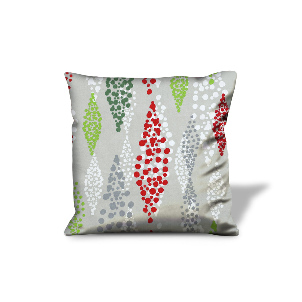 Homeroots 20" Gray And Red Christmas Geometric Cotton Throw Pillow Cover   472957