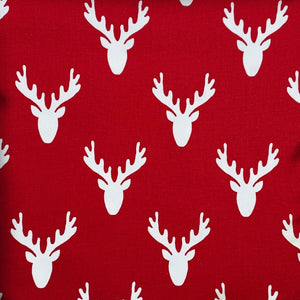 Homeroots 20" Red And White Reindeer Christmas Cotton Throw Pillow Cover   472978