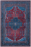 Unique Loom Mangata Molly Machine Made Medallion Rug Red and Blue, Ivory/Light Blue/Light Brown/Gray 5' 11" x 9' 0"