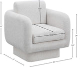 Alessandra Cream Chenille Fabric Swivel Accent Chair 472Cream Meridian Furniture