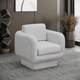 Alessandra Cream Chenille Fabric Swivel Accent Chair 472Cream Meridian Furniture