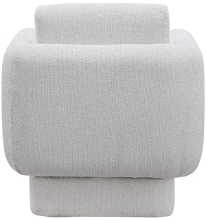 Alessandra Cream Chenille Fabric Swivel Accent Chair 472Cream Meridian Furniture