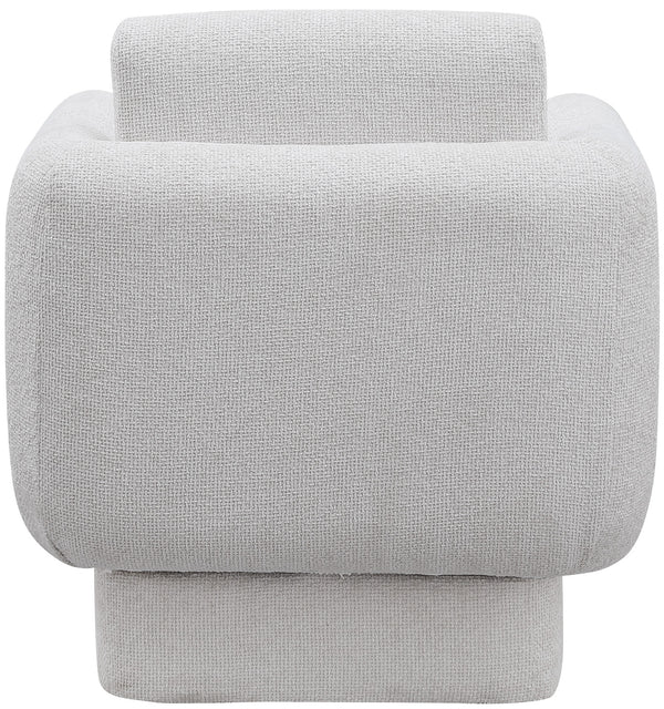 Alessandra Cream Chenille Fabric Swivel Accent Chair 472Cream Meridian Furniture