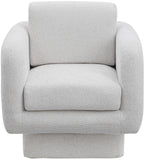 Alessandra Cream Chenille Fabric Swivel Accent Chair 472Cream Meridian Furniture