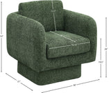 Alessandra Green Chenille Fabric Swivel Accent Chair 472Green Meridian Furniture