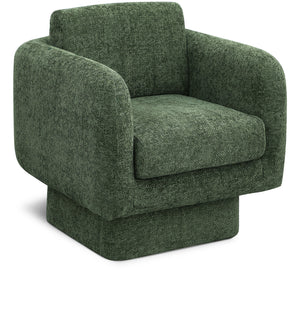 Alessandra Green Chenille Fabric Swivel Accent Chair 472Green Meridian Furniture