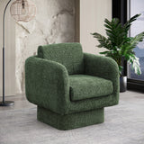 Alessandra Green Chenille Fabric Swivel Accent Chair 472Green Meridian Furniture