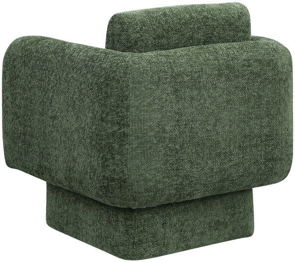 Alessandra Green Chenille Fabric Swivel Accent Chair 472Green Meridian Furniture