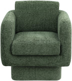 Alessandra Green Chenille Fabric Swivel Accent Chair 472Green Meridian Furniture