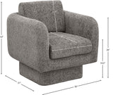 Alessandra Grey Chenille Fabric Swivel Accent Chair 472Grey Meridian Furniture