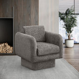 Alessandra Grey Chenille Fabric Swivel Accent Chair 472Grey Meridian Furniture