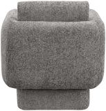 Alessandra Grey Chenille Fabric Swivel Accent Chair 472Grey Meridian Furniture