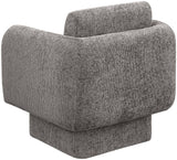 Alessandra Grey Chenille Fabric Swivel Accent Chair 472Grey Meridian Furniture