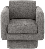 Alessandra Grey Chenille Fabric Swivel Accent Chair 472Grey Meridian Furniture