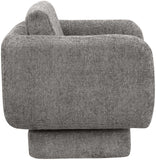 Alessandra Grey Chenille Fabric Swivel Accent Chair 472Grey Meridian Furniture