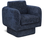 Alessandra Navy Chenille Fabric Swivel Accent Chair 472Navy Meridian Furniture