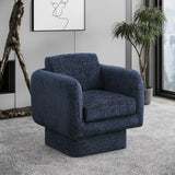 Alessandra Navy Chenille Fabric Swivel Accent Chair 472Navy Meridian Furniture