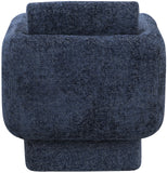 Alessandra Navy Chenille Fabric Swivel Accent Chair 472Navy Meridian Furniture