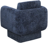 Alessandra Navy Chenille Fabric Swivel Accent Chair 472Navy Meridian Furniture