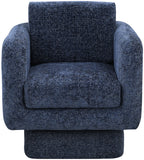 Alessandra Navy Chenille Fabric Swivel Accent Chair 472Navy Meridian Furniture