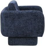 Alessandra Navy Chenille Fabric Swivel Accent Chair 472Navy Meridian Furniture