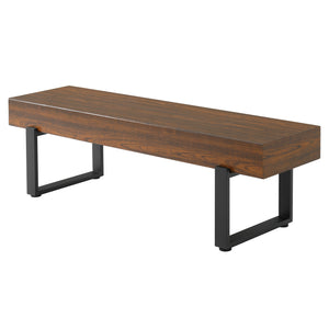 English Elm Upholstered Bench with Thick 5.5" MDF Top, Heavy-Duty Metal Legs, 550LB Capacity, Versatile Seating Espresso N752P374152D