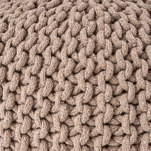 English Elm Moro Chunky Cable Knit Cotton Round Pouf Artisan Footrest for Living Room or Nursery 60480.00BRN