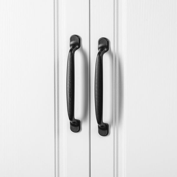 English Elm K&K 71" Farmhouse Pantry Cabinet with Embossed Texture, 2 Drawers, 8 Door Racks, Adjustable Shelves, Anti-Tip Stability Ameican White Oak N707P254905W