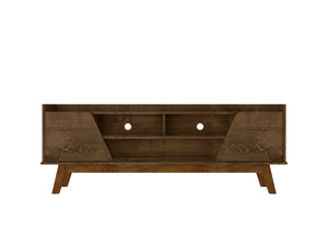 English Elm Marcus 63" TV Stand with Soft-Close Doors and Cable Management, Sturdy MDF Frame & Pine Legs Rustic Brown B365P397920