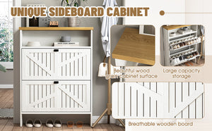English Elm Multi-Functional Four-Layer Mdf Shoe Cabinet - Modern Minimalist Storage For Entryway Organization W3226P279088