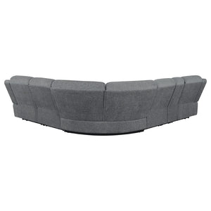 English Elm Divine Six Piece Chenille Reclining Sectional with Tufted Cushions for Living Rooms B062S01411