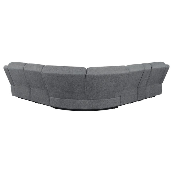 English Elm Divine Six Piece Chenille Reclining Sectional with Tufted Cushions for Living Rooms B062S01411